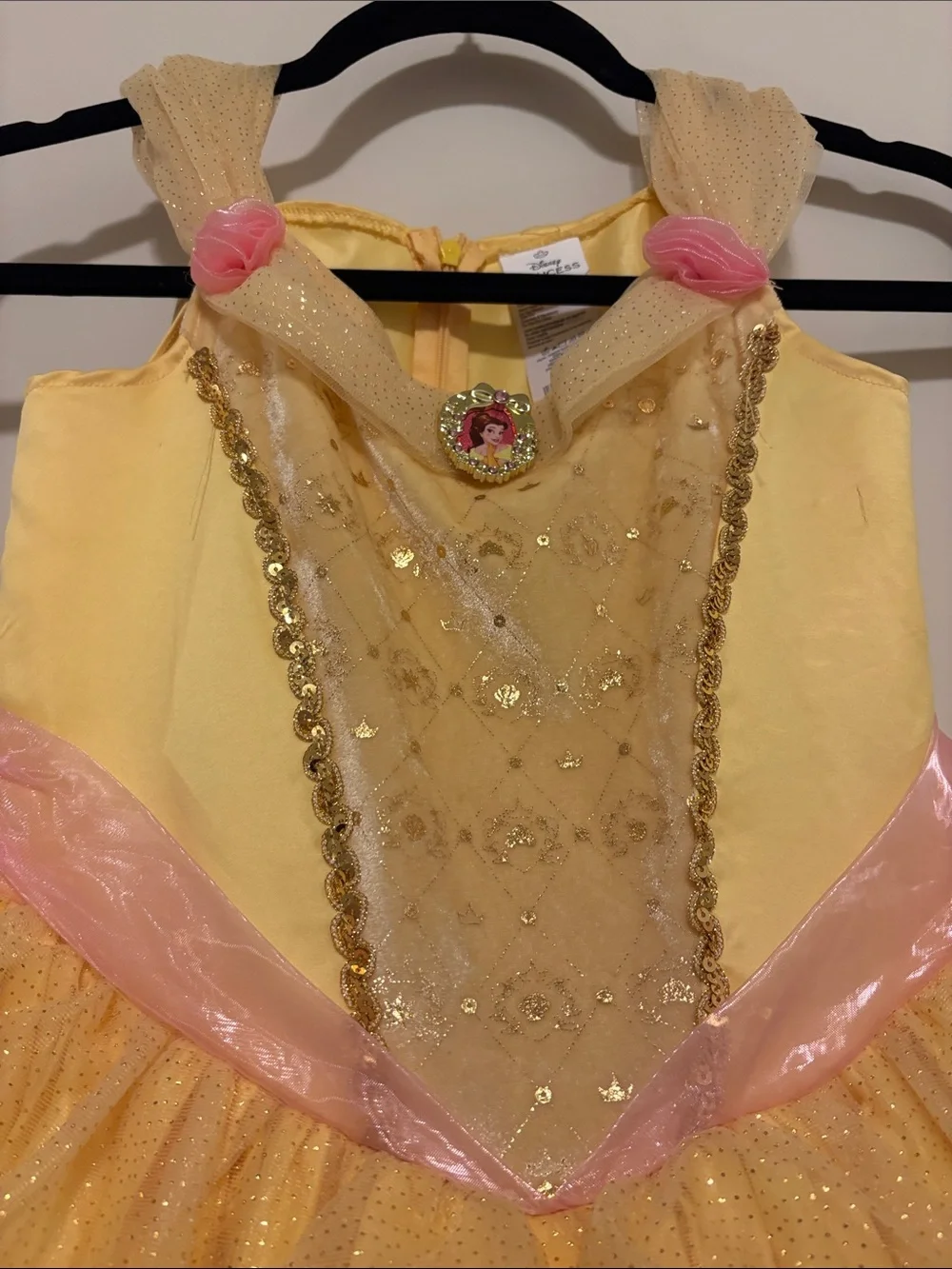 Disney   Yellow Princess Belle  Dress with Pink Accents The Beauty and The Beast